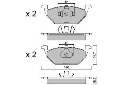Тормозные колодки AISIN для VW POLO (6R, 6C) 1.4 BiFuel